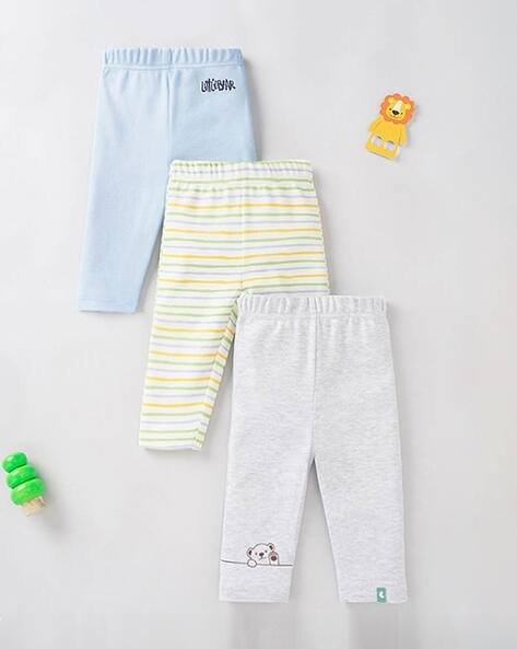 Ed-A-Mamma Boys Pack of 3 Printed & Striped Cotton Joggers