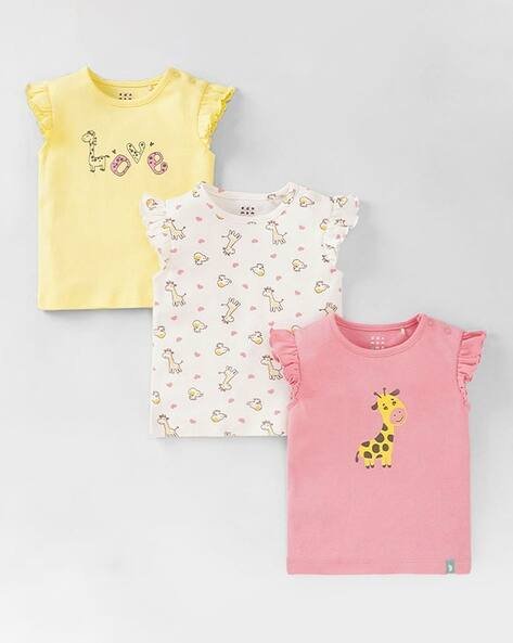 Ed-A-Mamma Girls Pack of 3 Printed Regular Fit T-Shirts