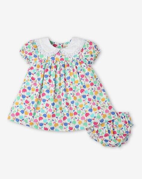 Ed-A-Mamma Girls Printed Cotton Dress with Bloomer