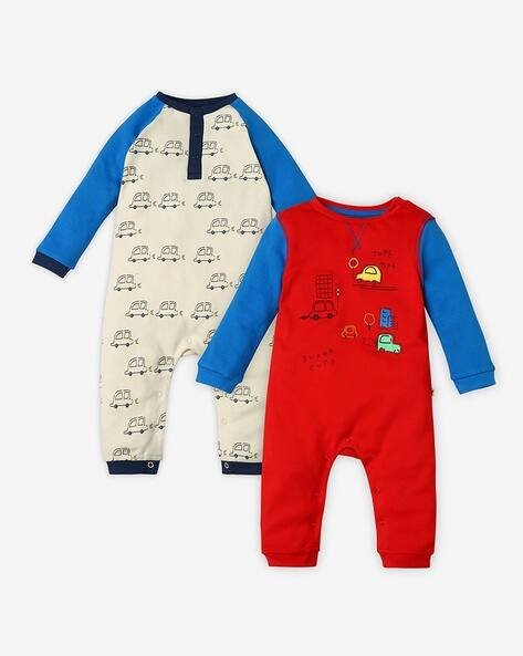 Ed-A-Mamma Pack of 2 Printed Cotton Rompers