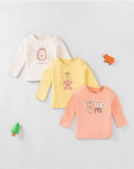 Ed-A-Mamma Pack of 3 Graphic Print Crew-Neck T-Shirts