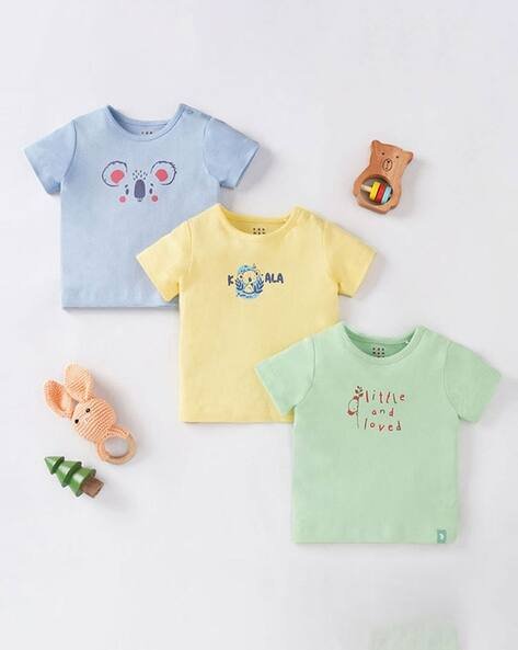Ed-A-Mamma Pack of 3 Printed Regular Fit Crew-Neck T-Shirts