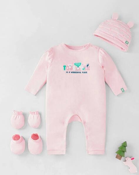 Ed-A-Mamma Printed 4-Piece Rompers Set