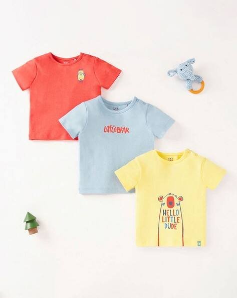 Ed-A-Mamma Boys Pack of 3 Printed Round-Neck T-Shirts
