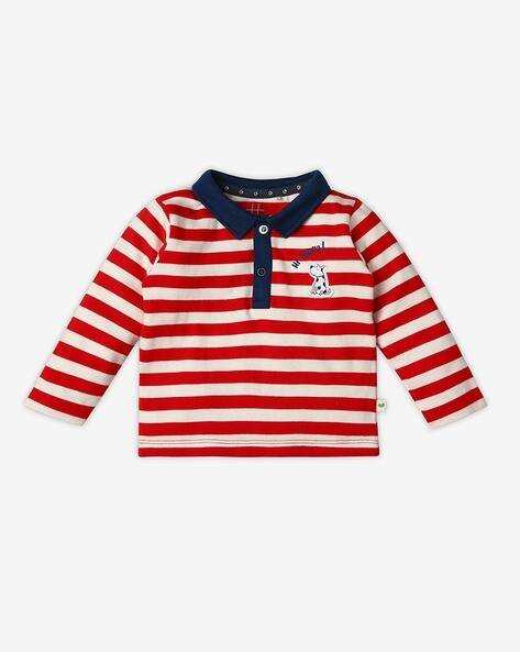 Ed-A-Mamma Boys Striped Regular Fit Polo T-Shirt