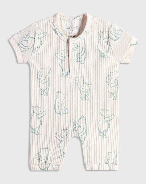Enfants Printed Round-Neck Rompers