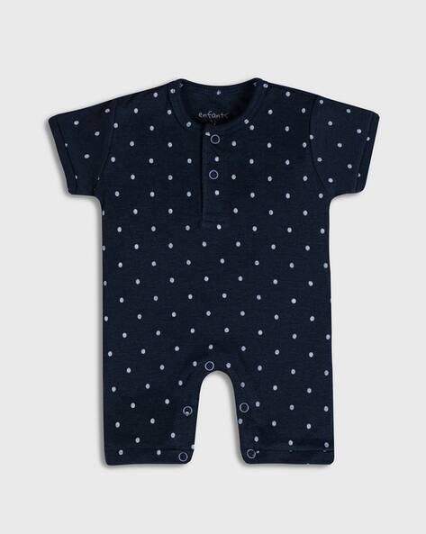 Enfants Polka-Dot Rompers with Snap-Button Closure