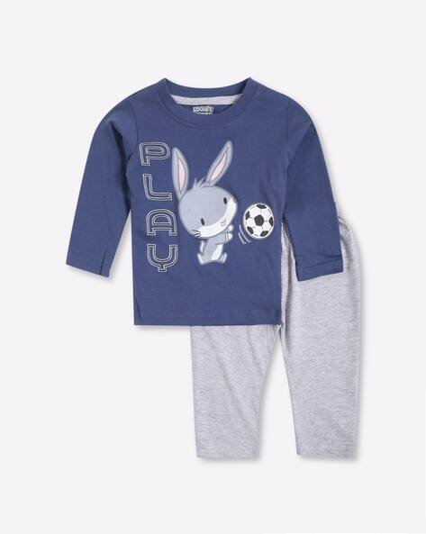 ETEENZ Rabbit Print T-shirt & Pants Set