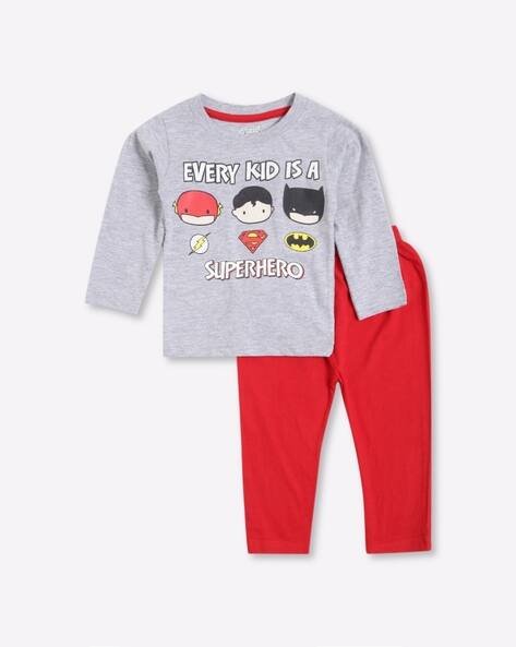 ETEENZ Superhero Print T-shirt & Pants Set