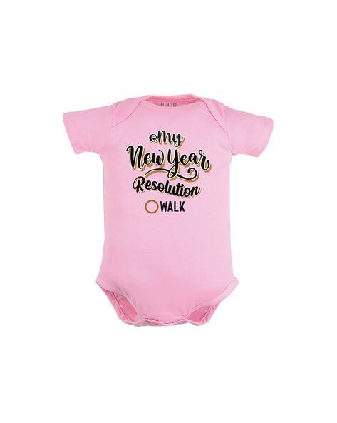 FFLIRTYGO Typographic Print Envelop Neck Onesies