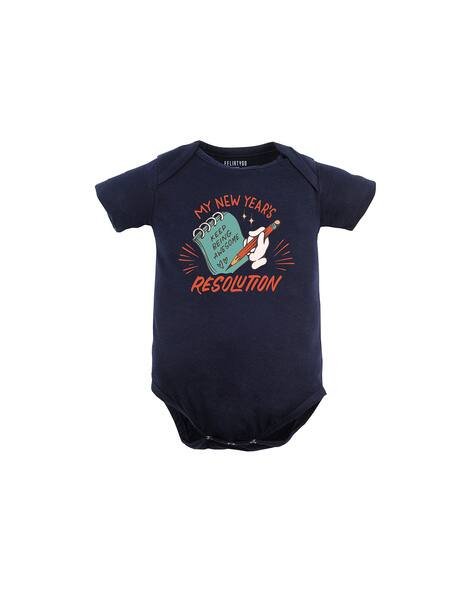FFLIRTYGO Typographic Print Envelope-Neck Onesie