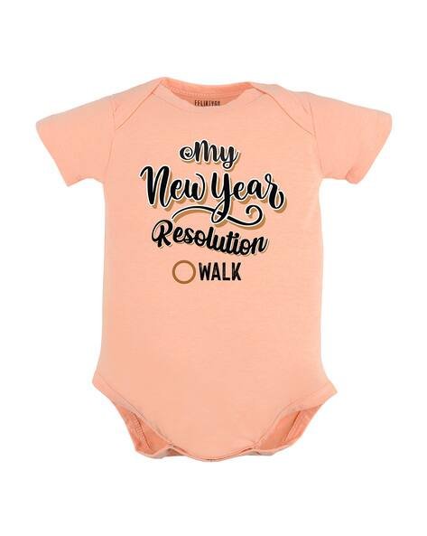FFLIRTYGO Typographic Print Envelope-Neck Onesies