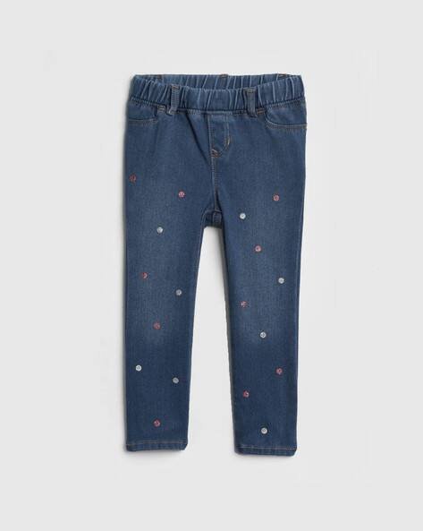 GAP Superdenim Polka-Dot Print Jeggings with Elasticated Waist