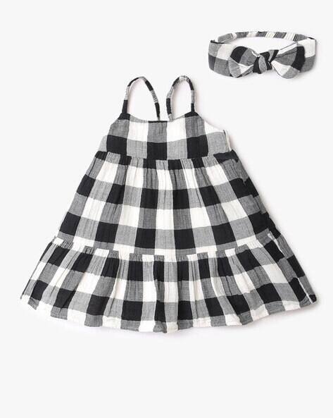 Gap Kids Checked A-Line Dress with Hairband & Briefs