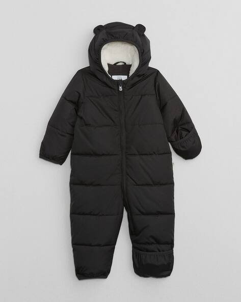Gap Kids Infants Quilted Zip-Front Hooded Puffer Romper