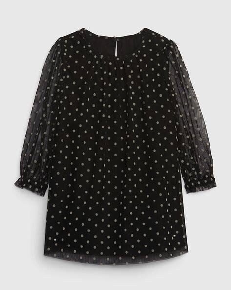 Gap Kids Micro Print Round-Neck A-Line Dress