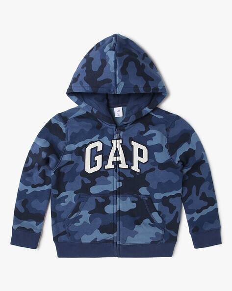 Gap Kids Boys Camouflage Print Zip-Front Hoodie