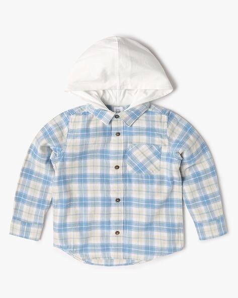 Gap Kids Boys Checked Hooded Shirt