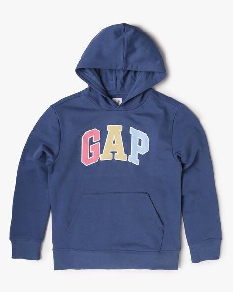 Gap Kids Boys Logo Print Hoodie with Kangaroo Pocket
