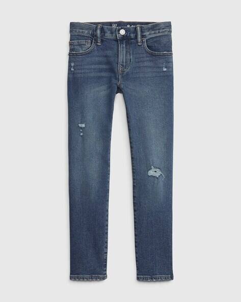 Gap Kids Boys Mid-Wash Slim Fit Distressed Jeans