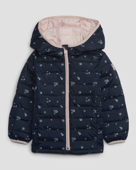 Gap Kids Girls Floral Print Hooded Puffer Jacket