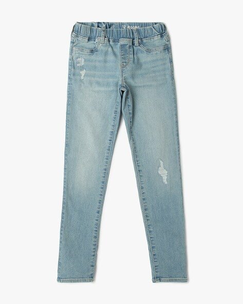 Gap Kids Girls Heavily Washed Relaxed Fit Jeans