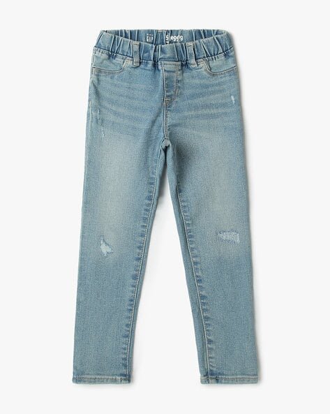 Gap Kids Girls Heavy-Wash Distressed Relaxed Fit Jeans