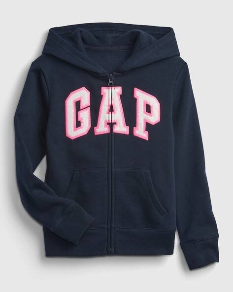 Gap Kids Girls Logo Applique Regular Fit Zip-Front Hoodie