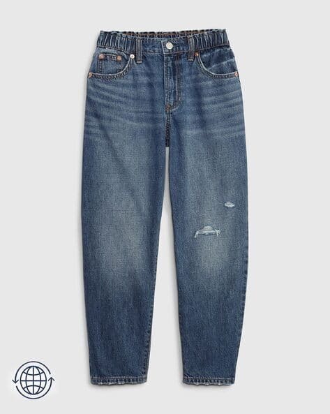 Gap Kids Girls Mid-Wash Tapered Fit Jeans