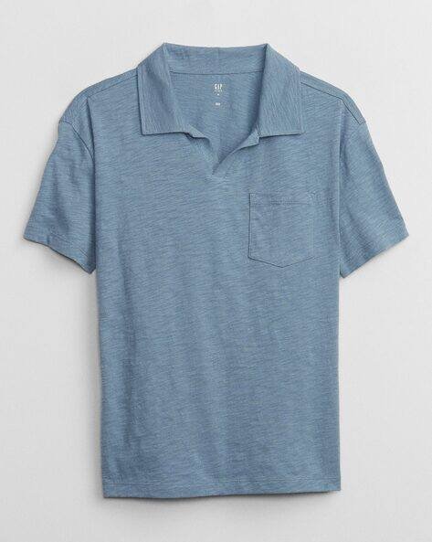 Gap Kids Heathered Polo T-Shirt with Patch Pocket