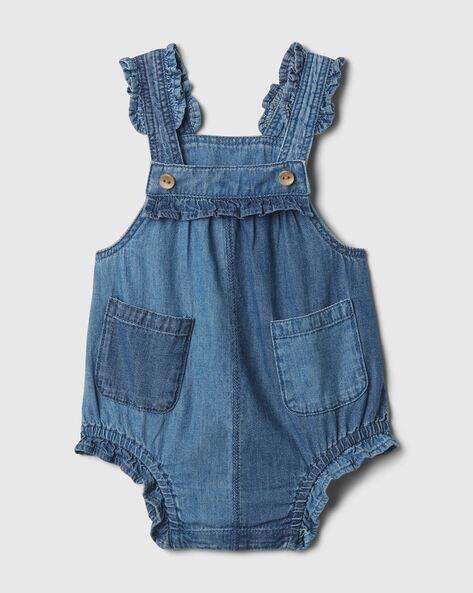 Gap Kids Lightly Washed Dungaree with Patch Pockets