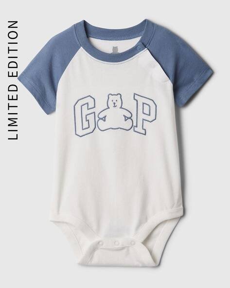 Gap Kids Short Sleeves Logo Printed Onesie
