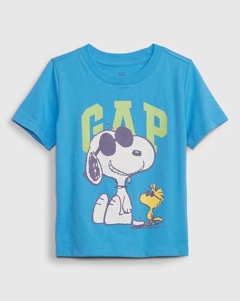 Gap Kids Snoopy Dog Print Round-Neck T-Shirt