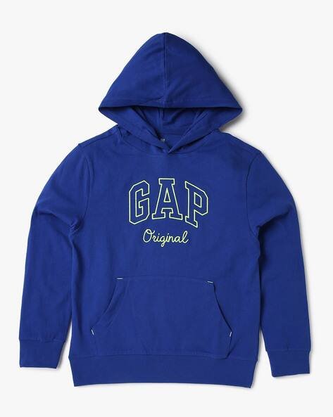 Gap Kids Solid Embroidered Logo Hooded T-Shirt