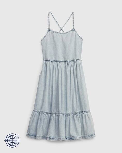 Gap Kids Strappy Denim Fit & Flare Dress