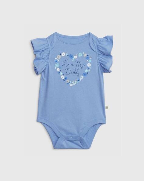 Gap Kids Typographic Print Bodysuit with Flutter Sleeves