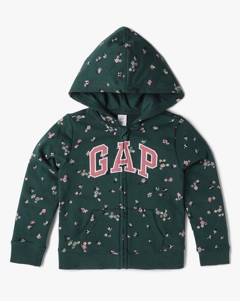 Gap Kids Girls Floral Print Relaxed Fit Zip-Front Hoodie