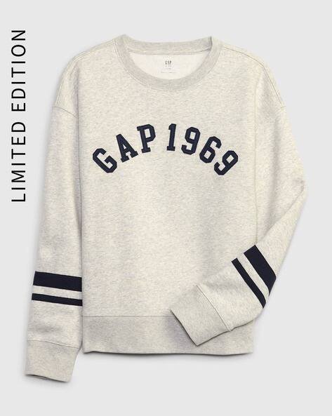 Gap Kids Boys Logo Print Relaxed Fit Crew-Neck Athletic Sweatshirt