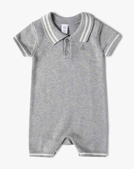 Gap Kids Solid Short Sleeves Button-Down Onesies