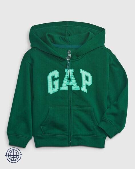 Gap Kids Logo Embroidered Hoodie with Split-Kangaroo Pockets