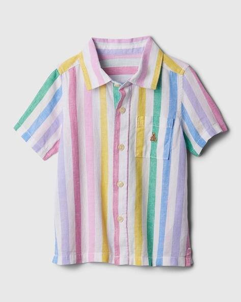 Gap Kids Brannan Bear Linen Blend Button-Up Shirt