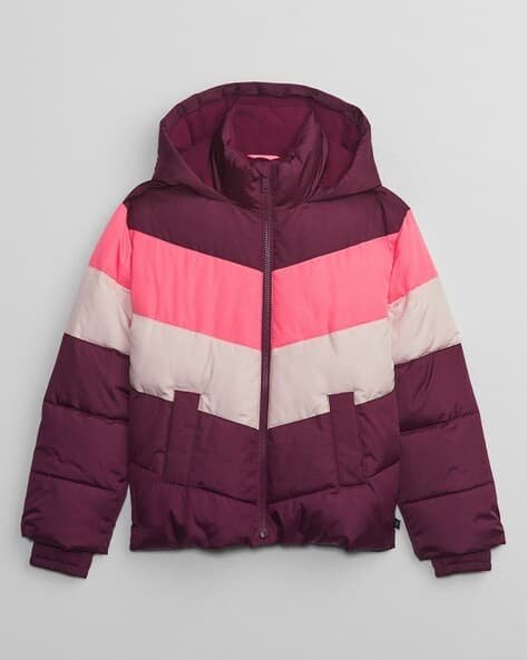 Gap Kids Girls Colourblock Relaxed Fit Hooded Jacket