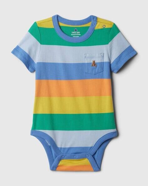 Gap Kids Multi Striped Brannan Bear Motif Bodysuit