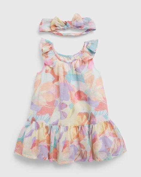 Gap Kids Printed A-Line Dress with Hairband