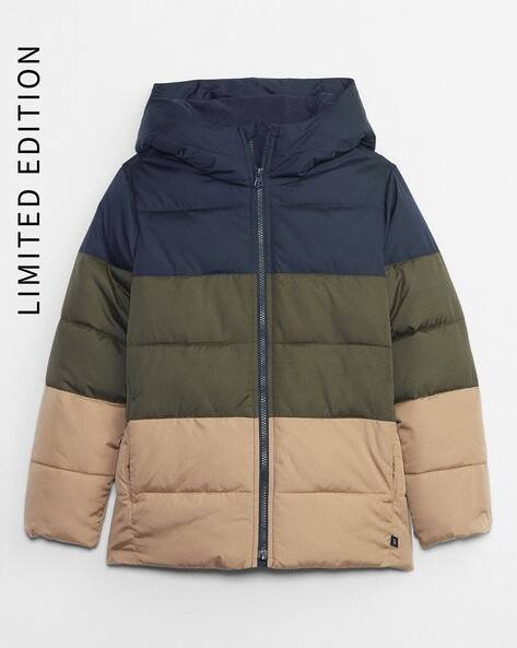 Gap Kids Boys Colourblock Zip-Front Hooded Parka Jacket