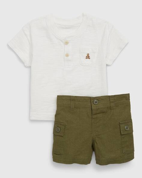 Gap Kids Linen Blend Slim Fit T-Shirt and Short Set