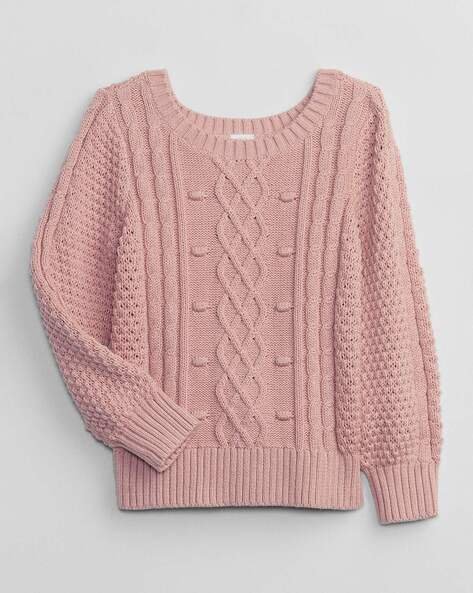 Gap Kids Cable-Knit Round-Neck Pullover