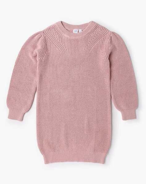 Gap Kids Girls Round-Neck Sweater Dress with Ribbed Hem