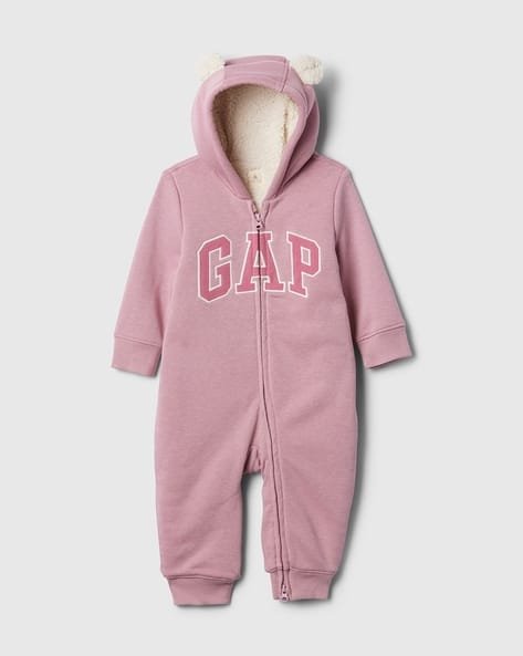 Gap Kids Infants Brand Print Cashsoft Zip-Front Onesies