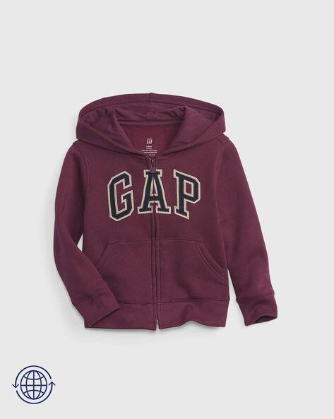 Gap Kids Zip-Front Hoodie with Logo Applique